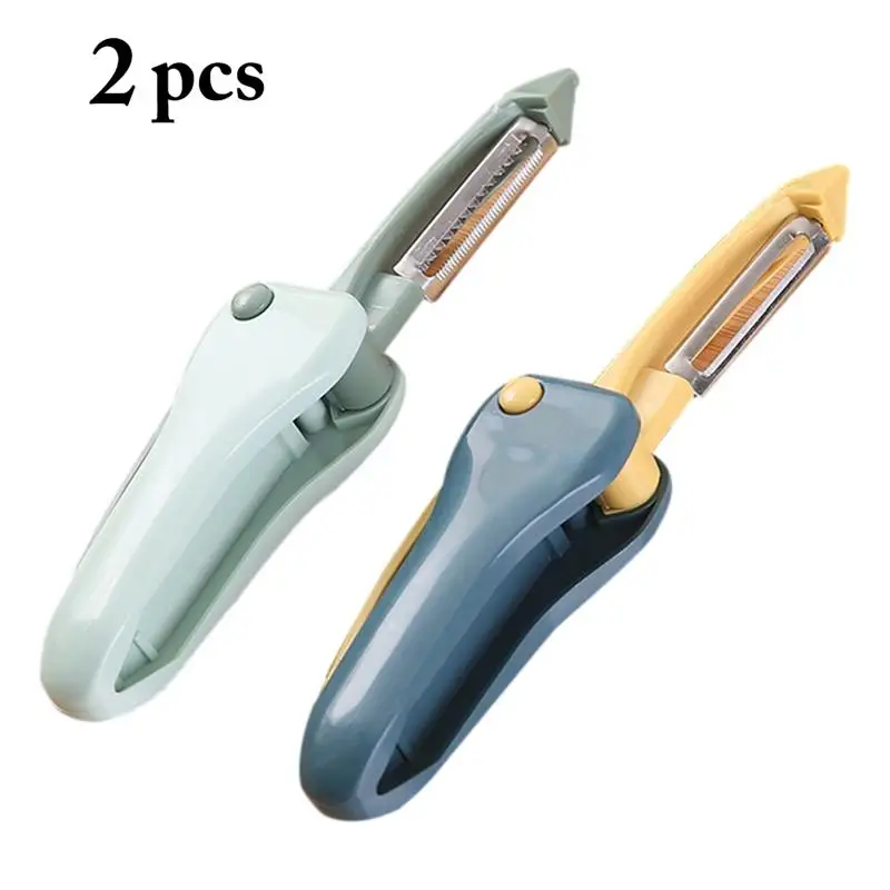 

2PCS Kitchen Vegetable Peelers Multicolor 2 In 1 Foldable Steel Swivel Peelers Food Peelers для кђни Kitchen Accessories